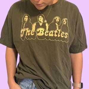 The Beatles Olive Green Short Sleeve Tee